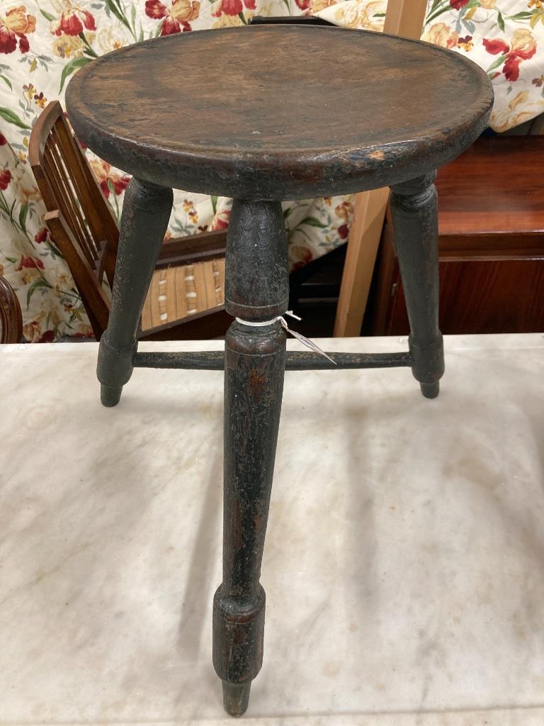 A late 18th century/early 19th century possibly Welsh sycamore and ash small cricket table / stool, width 50cm, depth 44cm, height 50cm